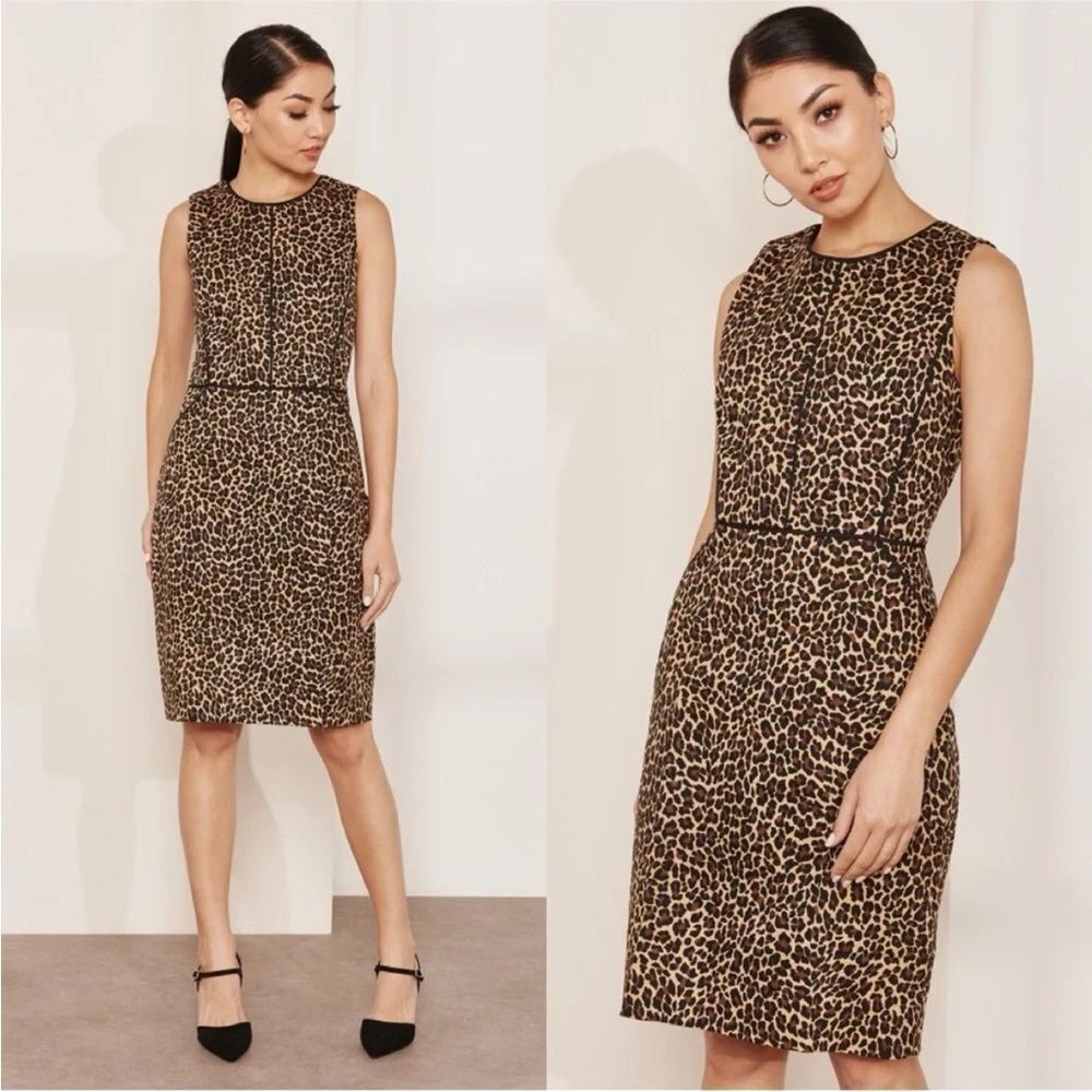 NWT J. Crew Vegas Leopard Print Sheath Dress size 4